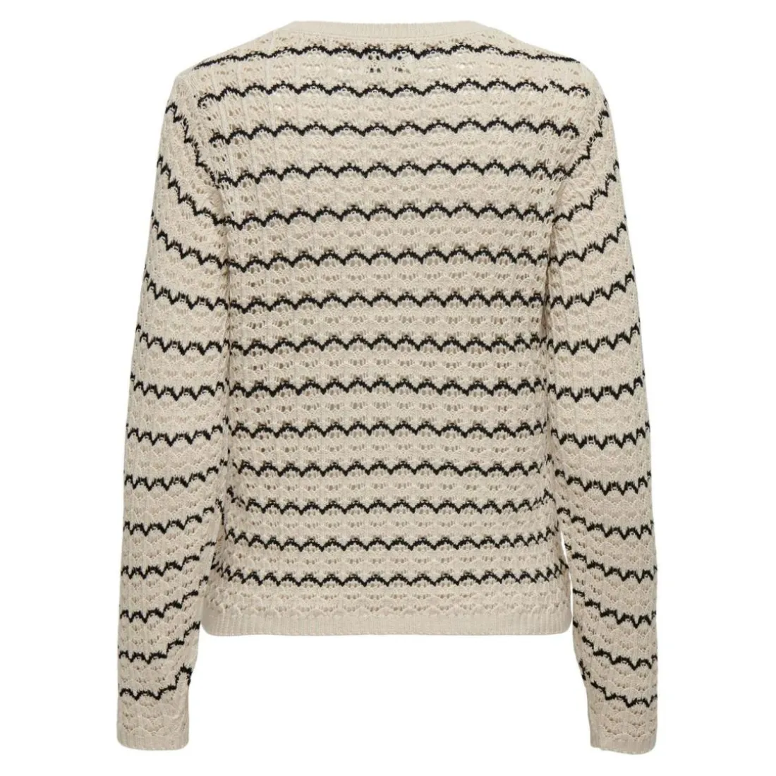Onlasa Ls Structure O-Neck Noos Knt noir en coton Nell