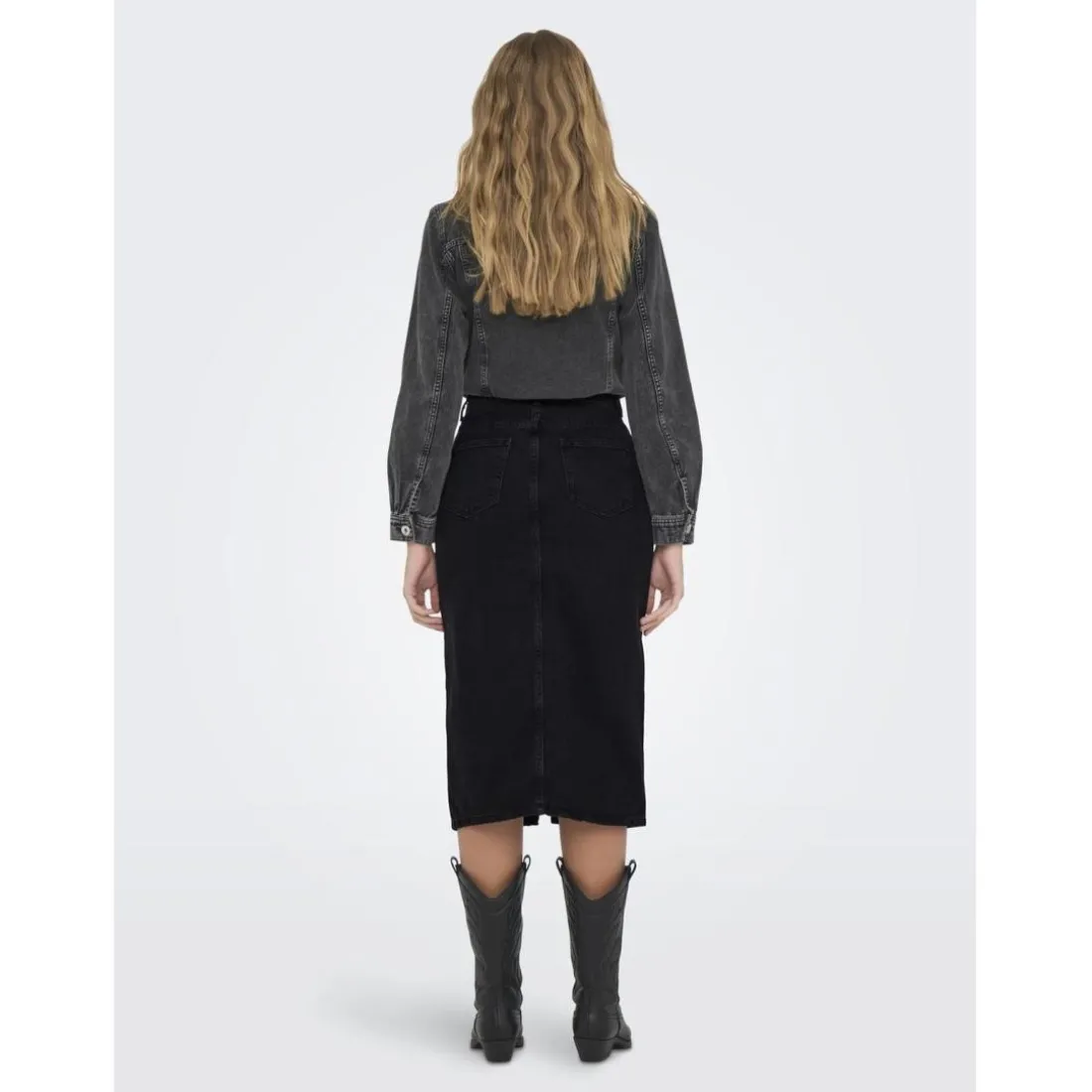 Onlbianca Midi Skirt Dnm Rea Noos en coton Quin