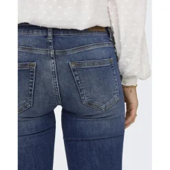 Onlblush Lw Flared Dnm Rea1303 Noos bleu denim en coton Ode