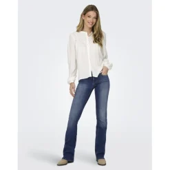 Onlblush Lw Flared Dnm Rea1303 Noos bleu denim en coton Ode