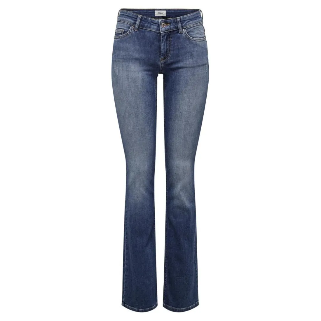 Onlblush Lw Flared Dnm Rea1303 Noos bleu denim en coton Ode