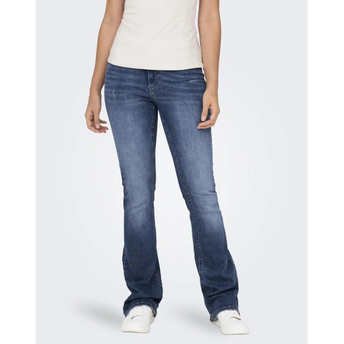 Onlblush Mid Flared Dnm Tai305 Noos bleu denim en coton Élise Nell