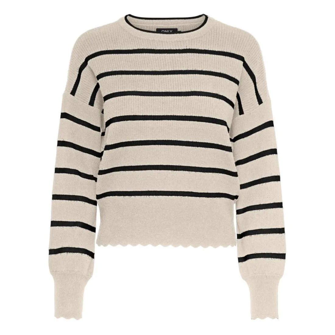 Onlibi Ls O-Neck Noos Knt blanc;gris en viscose Xena