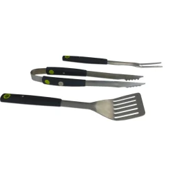 Pack Barbecue gaz FIDGI 3 Brûleurs, réchaud latéral et desserte avec Housse cuisine et Coffret 3 pièces aimantés