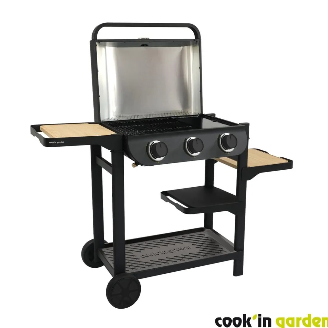 Pack Barbecue gaz sur chariot FLAVO avec Housse et Coffret 3 pièces aimantés