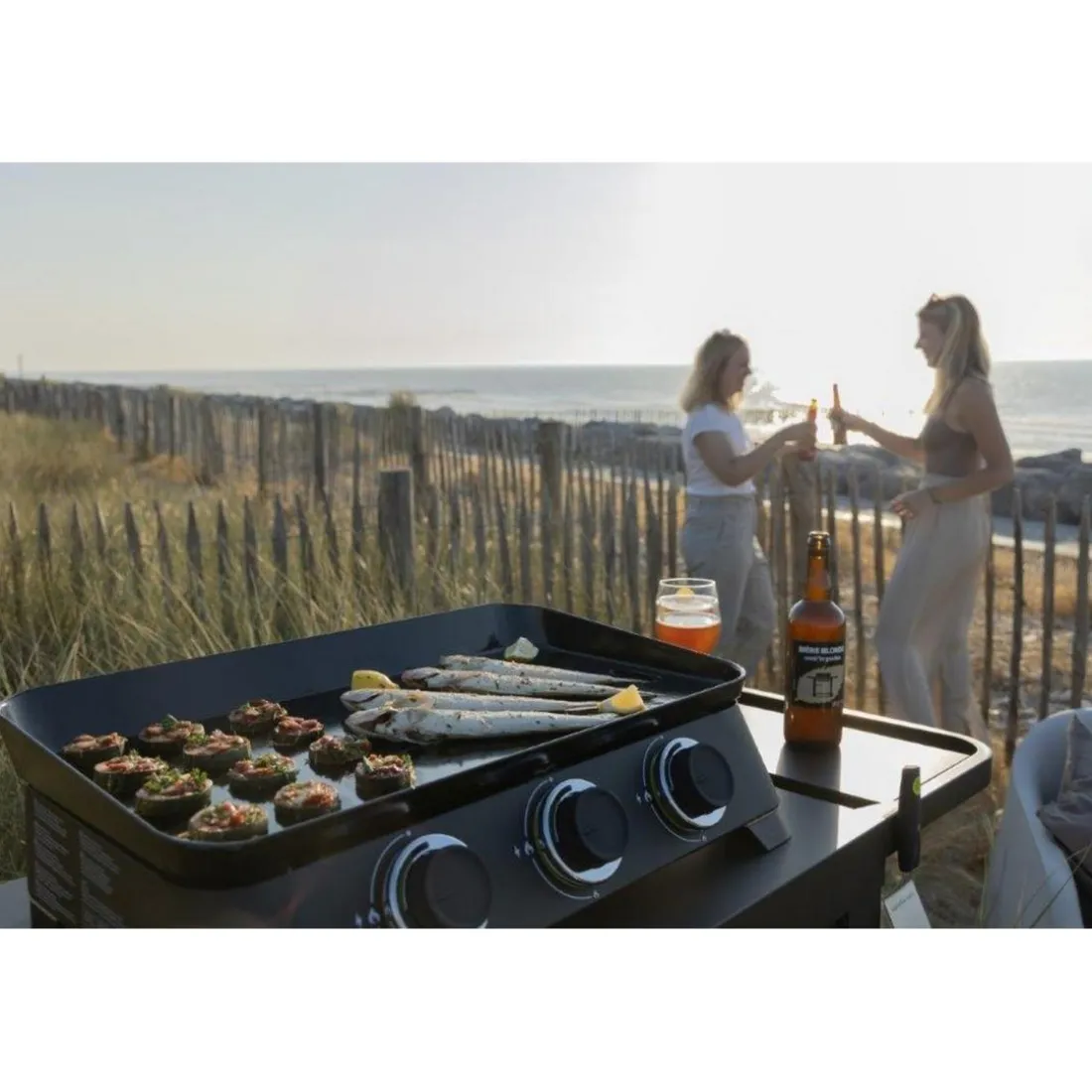 Pack Plancha gaz DUNE avec Housse pour barbecue et plancha et Kit pour cuisson plancha