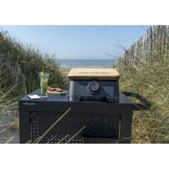 Pack Plancha électrique DUNE avec Housse pour barbecue et plancha, Kit pour cuisson plancha