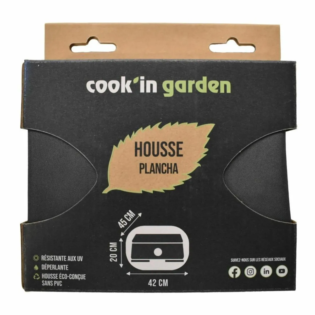 Pack Plancha électrique DUNE avec Housse pour barbecue et plancha, Kit pour cuisson plancha