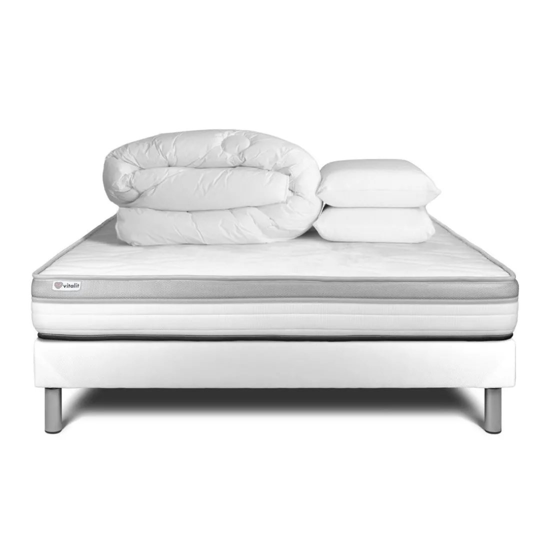 Pack prêt a dormir VITAL RELAX sommier Kit blanc