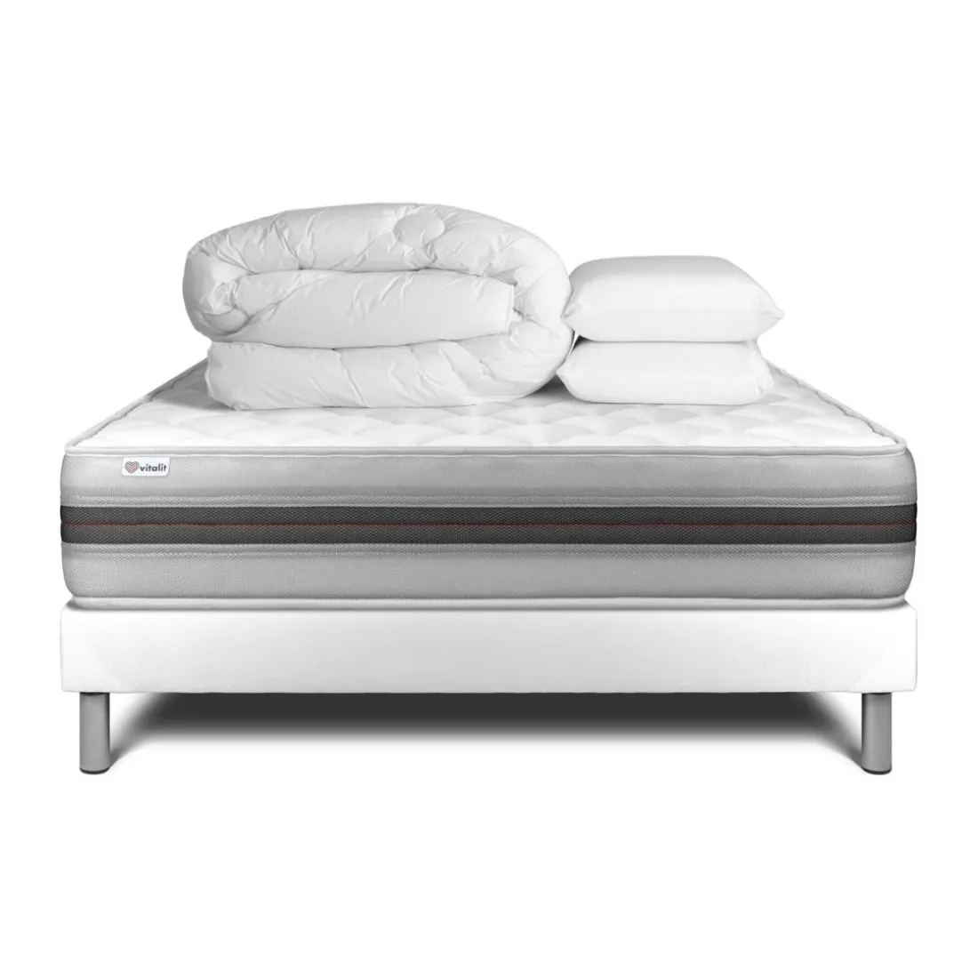 Pack prêt a dormir VITALMEMO BACK sommier Kit blanc