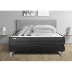Pack prêt a dormir VITALPOWER sommier Kit noir