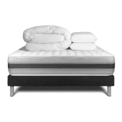 Pack prêt a dormir VITALSPRING RECOVER sommier Kit gris Foncé