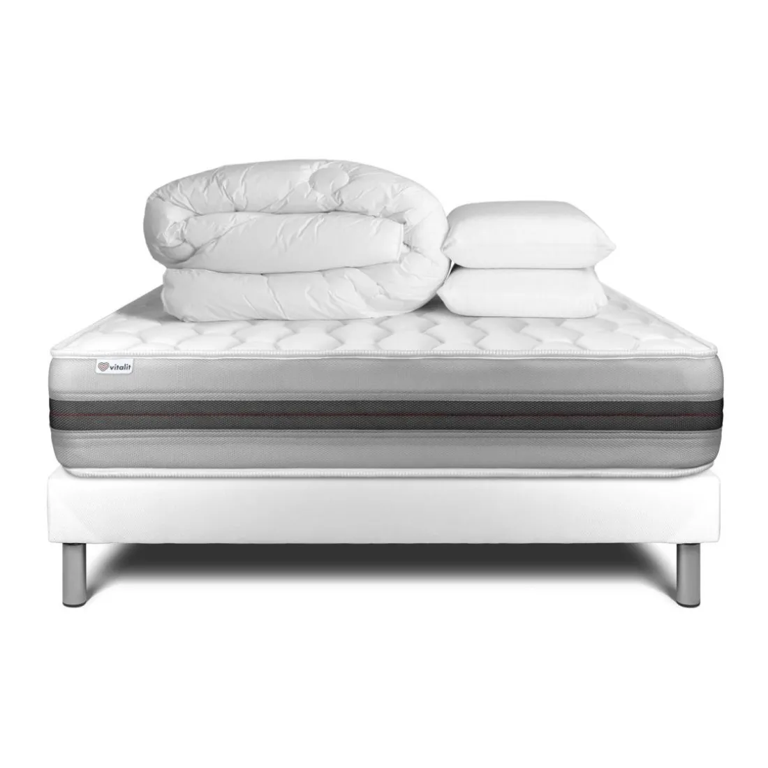 Pack prêt a dormir VITALSPRING RECOVER sommier Kit blanc