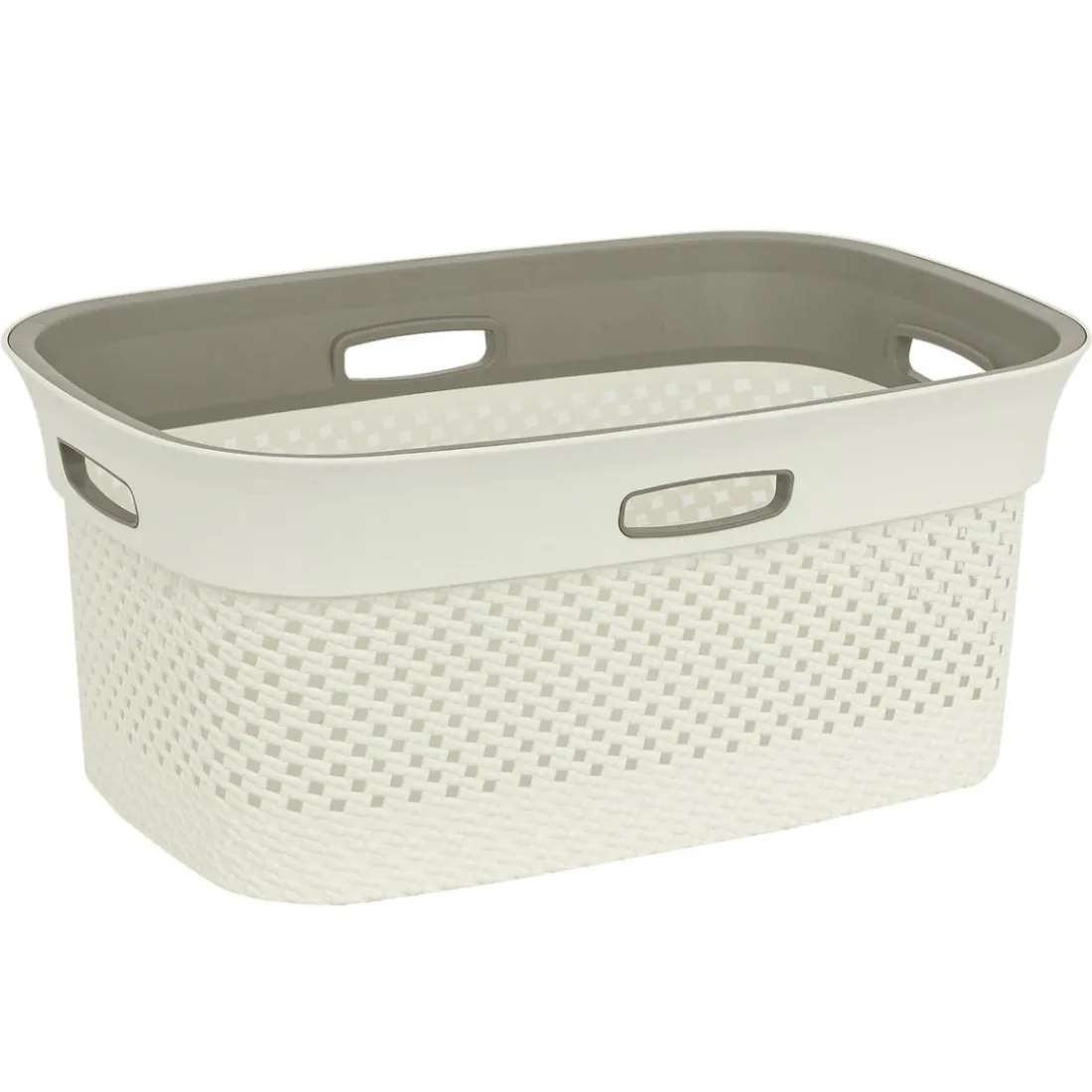 Panier a linge beige lin 45L