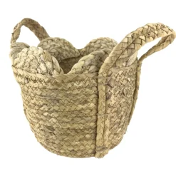 Panier rond tressé en fibre végétale SIJOLI