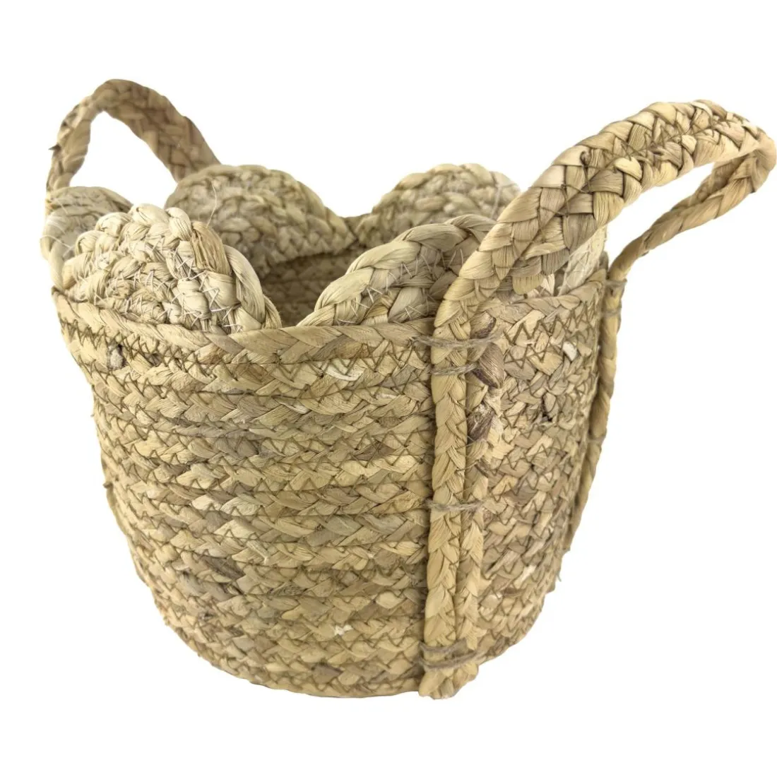 Panier rond tressé en fibre végétale SIJOLI