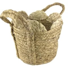 Panier rond tressé en fibre végétale SIJOLI