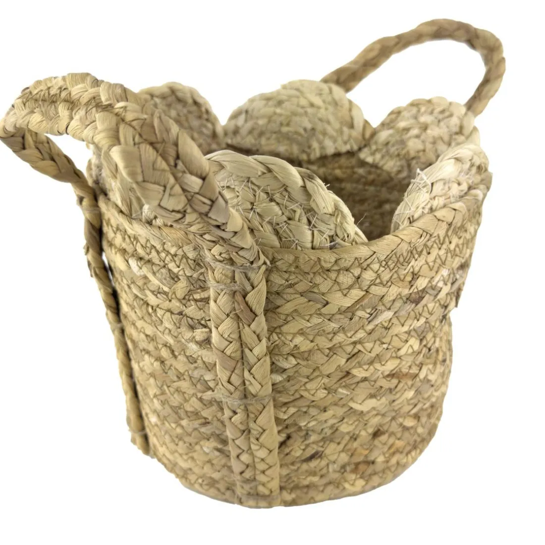 Panier rond tressé en fibre végétale SIJOLI