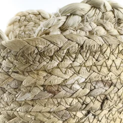 Panier rond tressé en fibre végétale SIJOLI