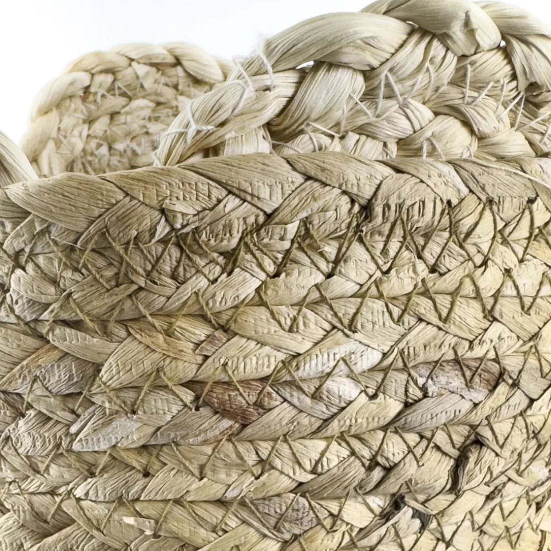 Panier rond tressé en fibre végétale SIJOLI
