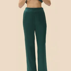 Pantalon - Emeraude vert en soie