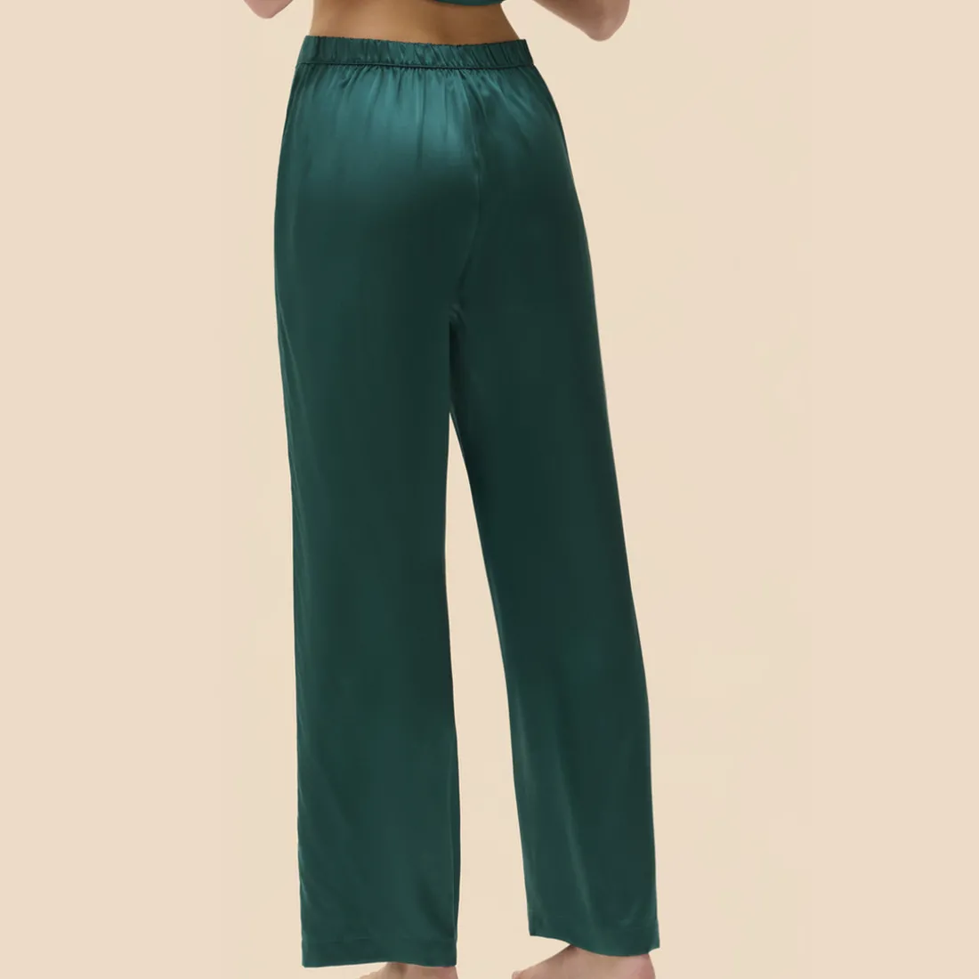 Pantalon - Emeraude vert en soie