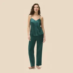 Pantalon - Emeraude vert en soie