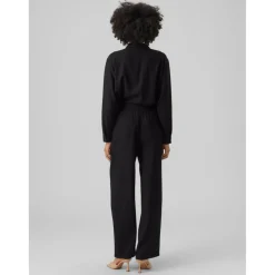 Pantalon à jambe large - Noir en viscose