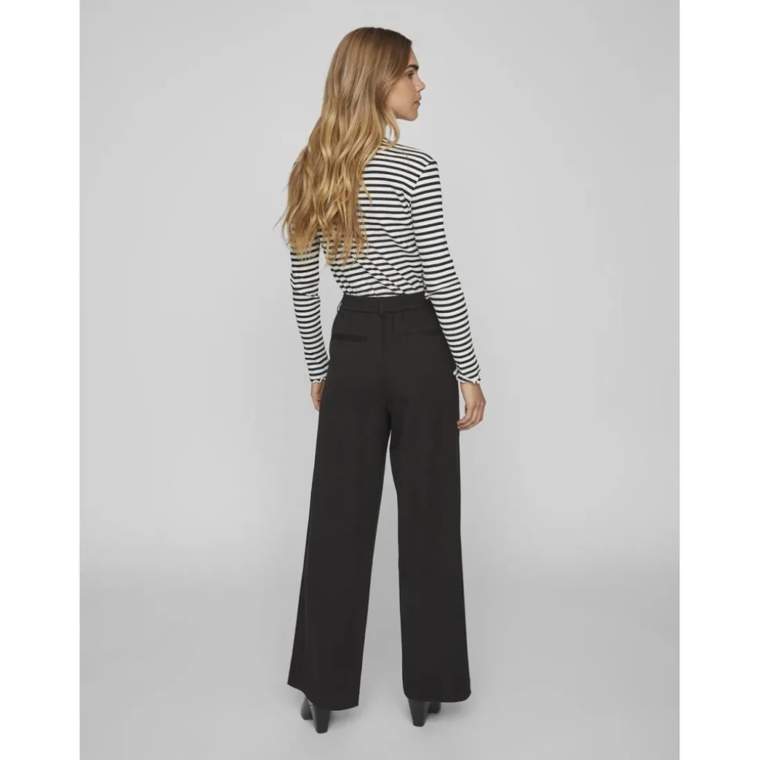 Pantalon à jambe large noir Quin