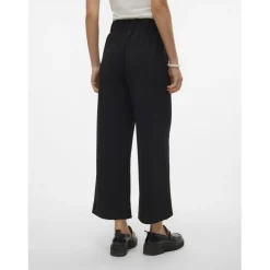 Pantalon à jambe large taille haute noir Noor