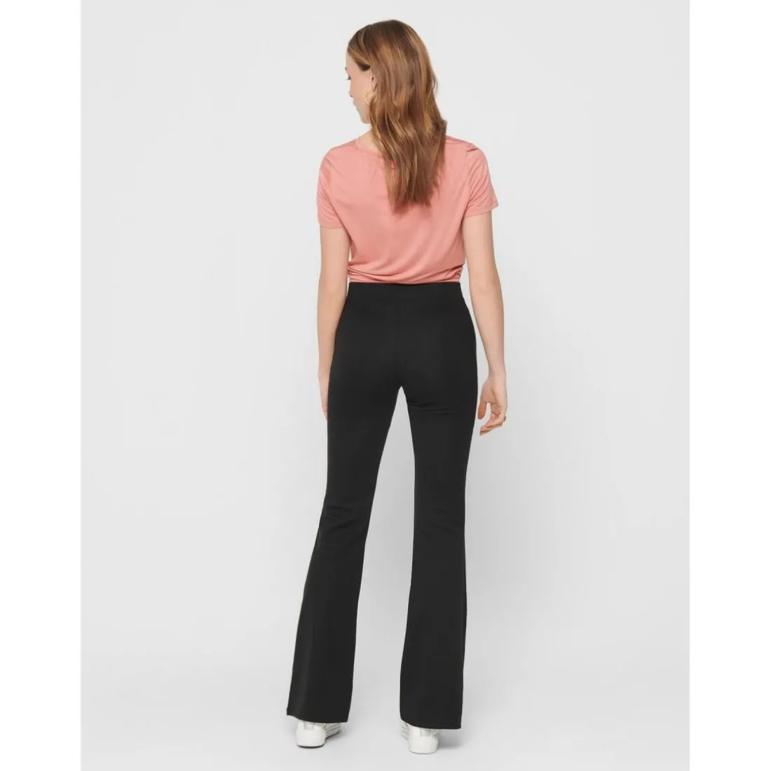 Pantalon à jambe large Taille élastiquée noir Lara