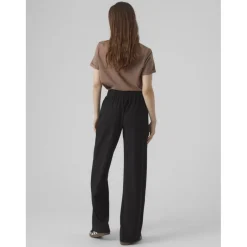 Pantalon à jambe large wide leg fit noir Sam