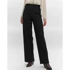Pantalon à jambe large Wide Leg Fit Taille haute noir Dee