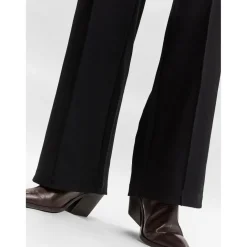 Pantalon à jambe large Wide Leg Fit Taille haute noir Dee