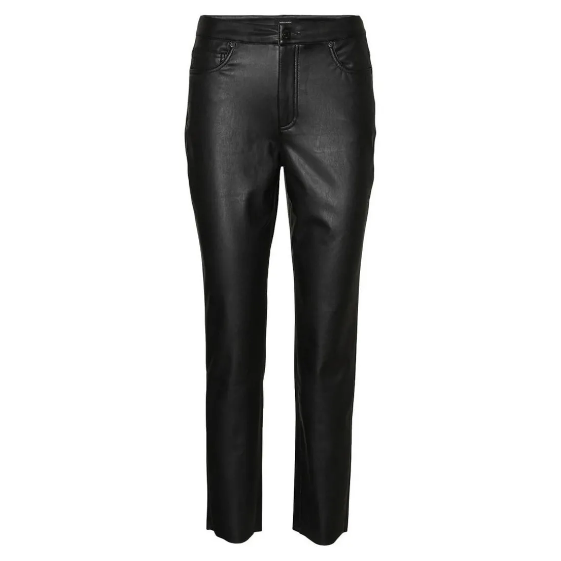 Pantalon 5 poches Straight Fit Taille haute Longueur cheville noir Clara