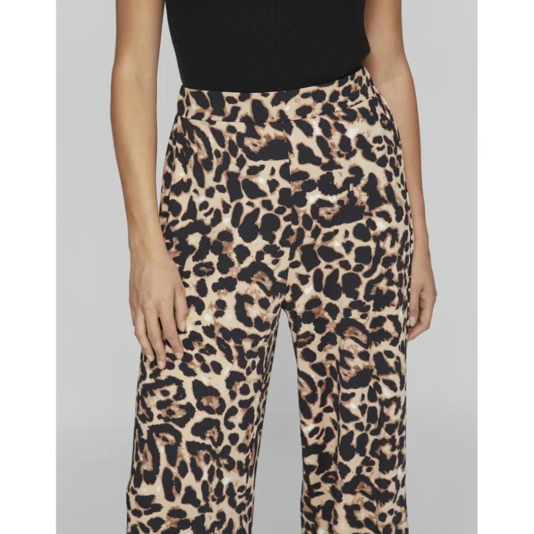 Pantalon ample à imprimé léopard Leoa noir Nia