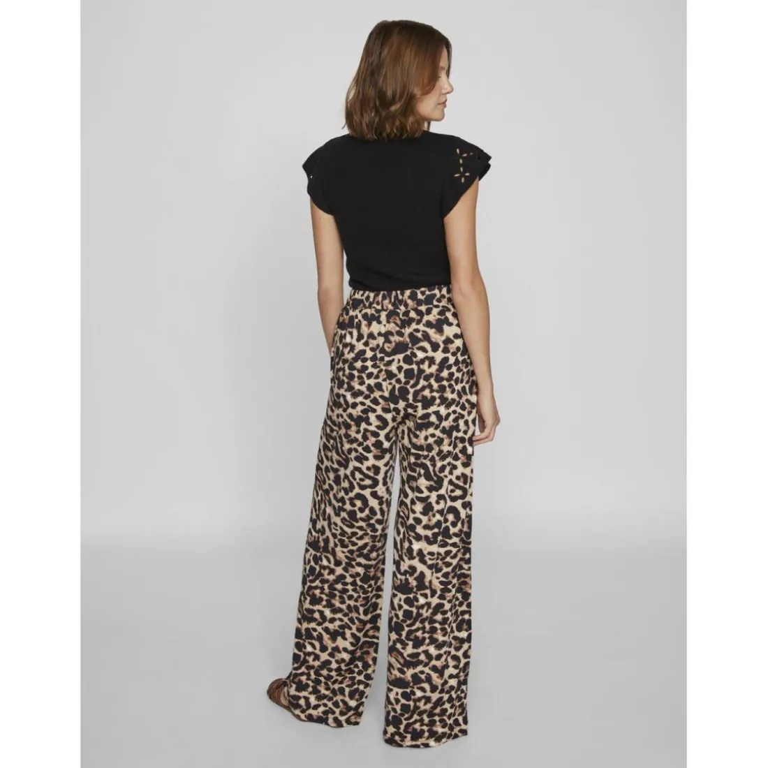 Pantalon ample à imprimé léopard Leoa noir Nia