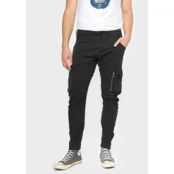 Pantalon cargo Alban noir en coton