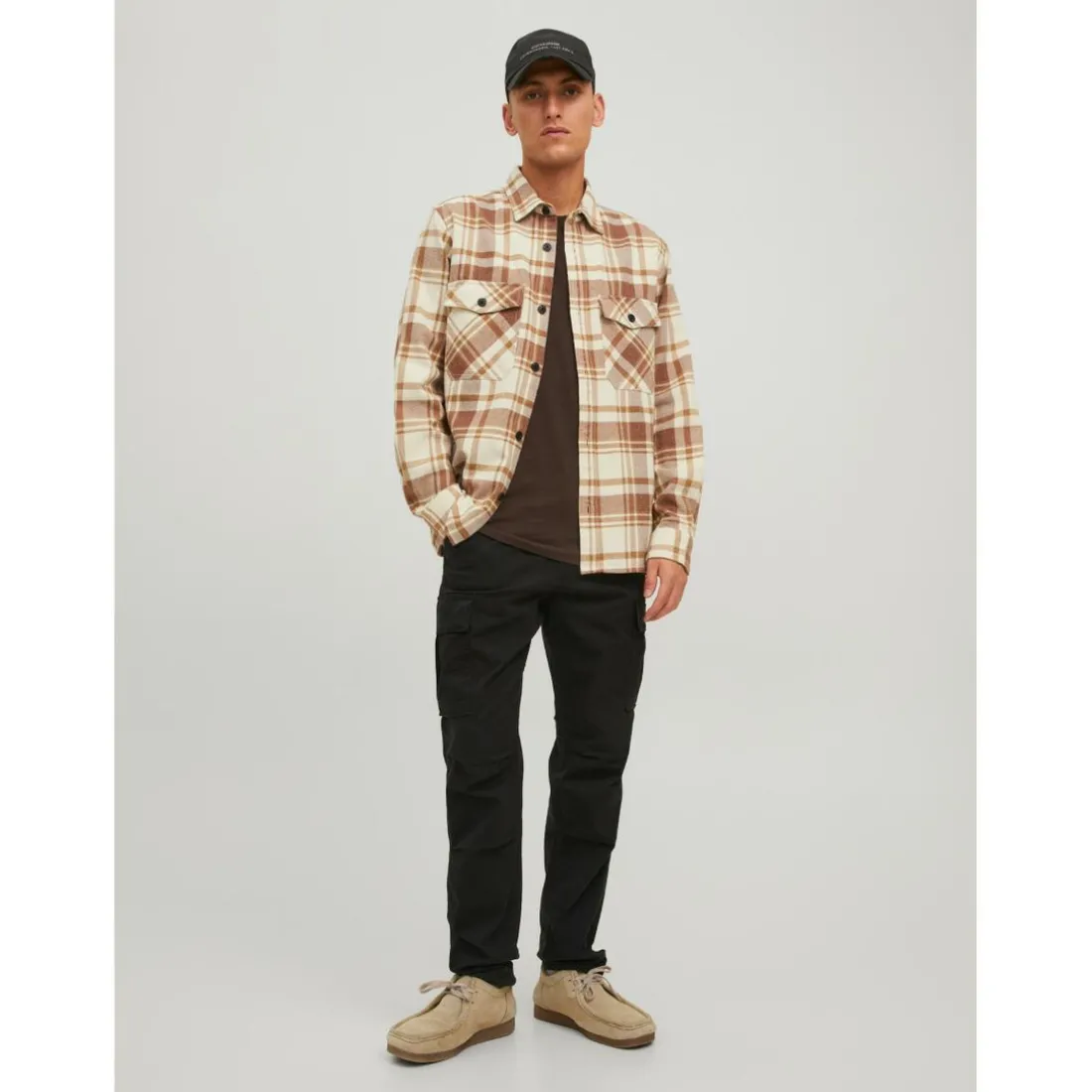 Pantalon cargo Carrot Fit Noir en coton