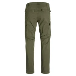 Pantalon cargo Carrot Fit Vert foncé en coton