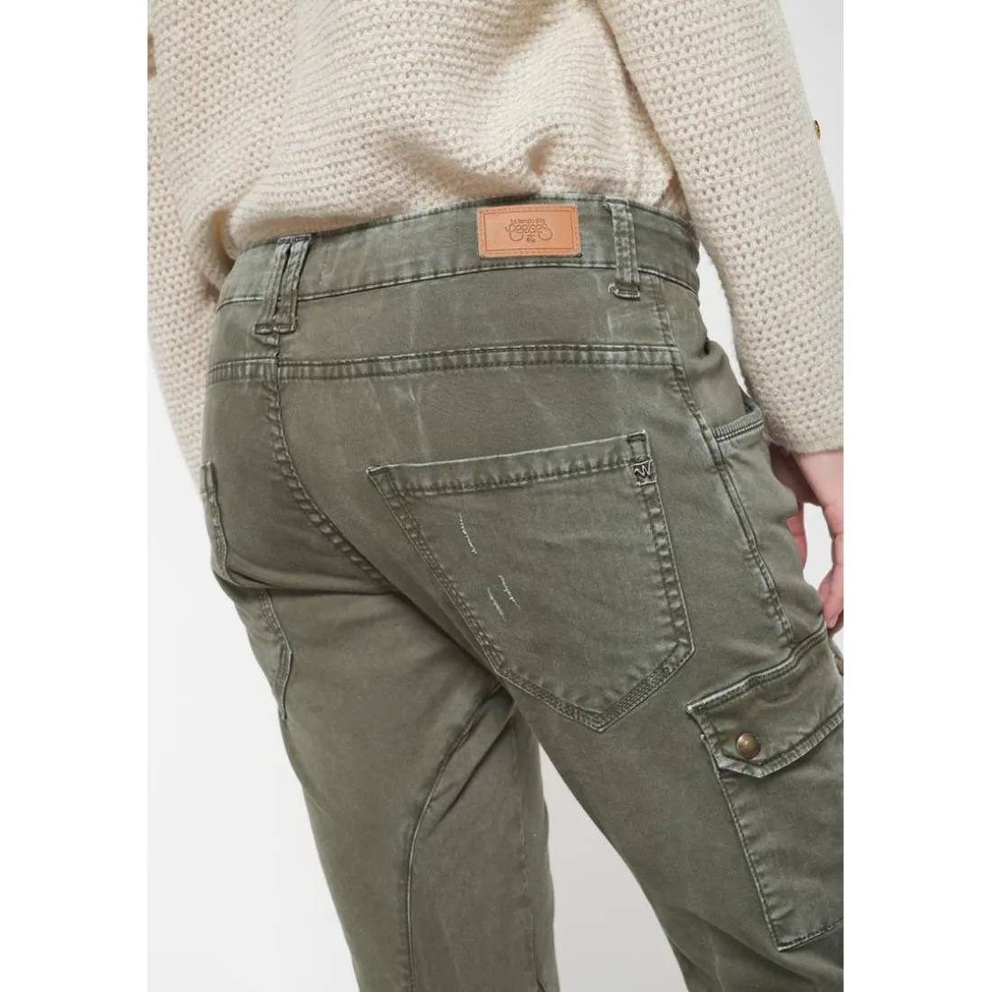 Pantalon cargo RIVERA vert en coton