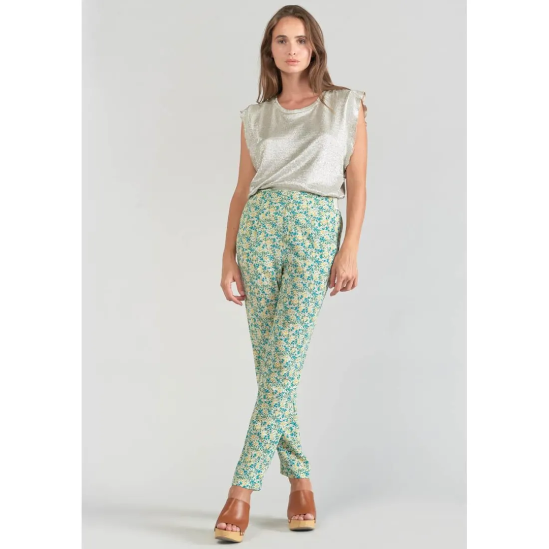 Pantalon carotte RANI bleu