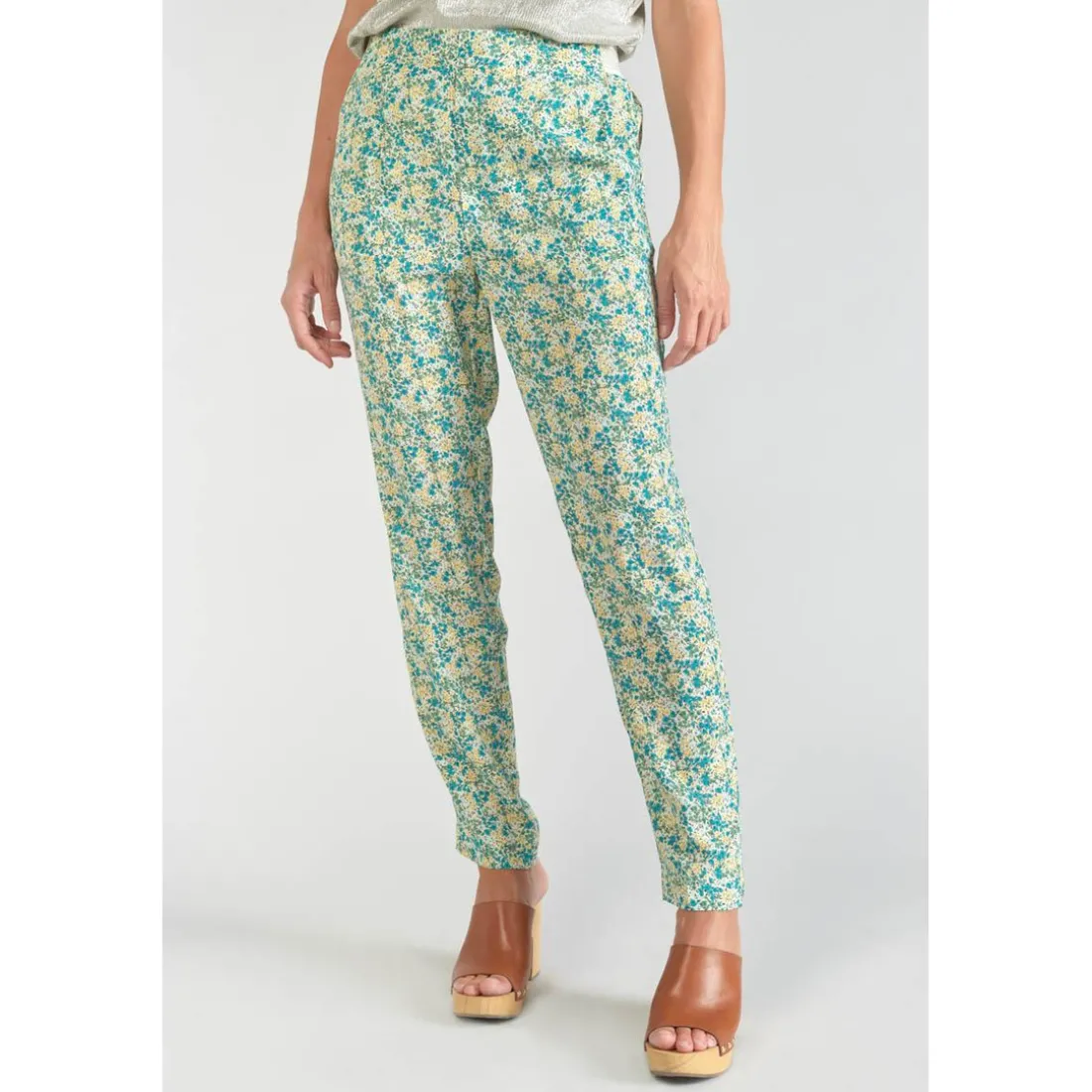 Pantalon carotte RANI bleu
