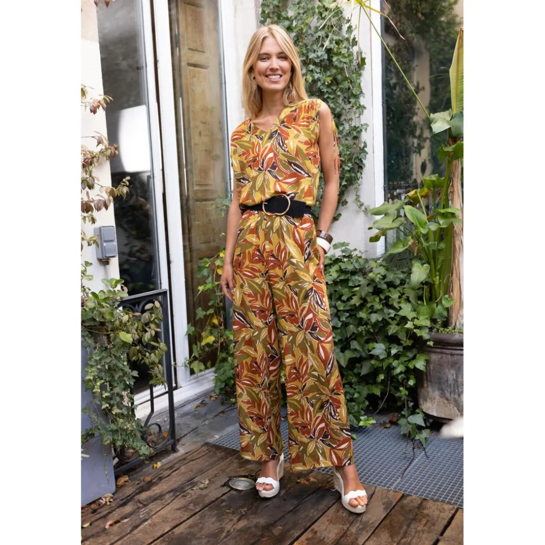 Pantalon Cécilia multicolore en viscose