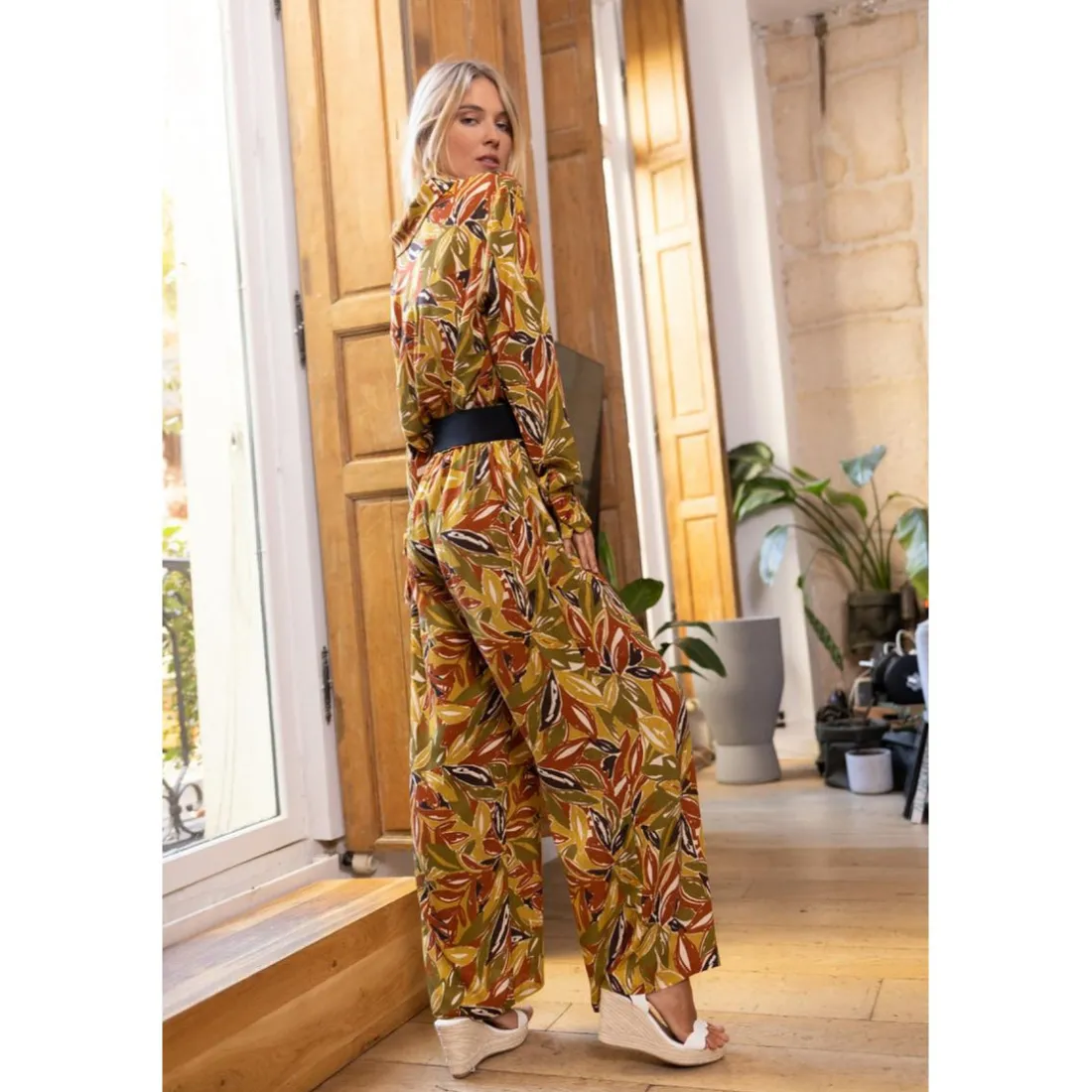 Pantalon Cécilia multicolore en viscose