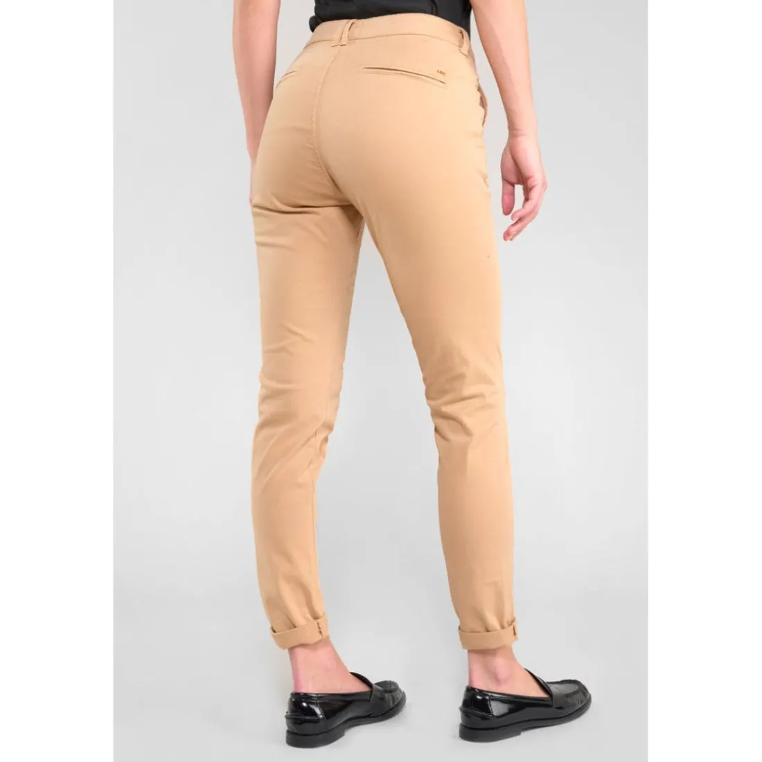 Pantalon chino DYLI 6 beige Hana en coton