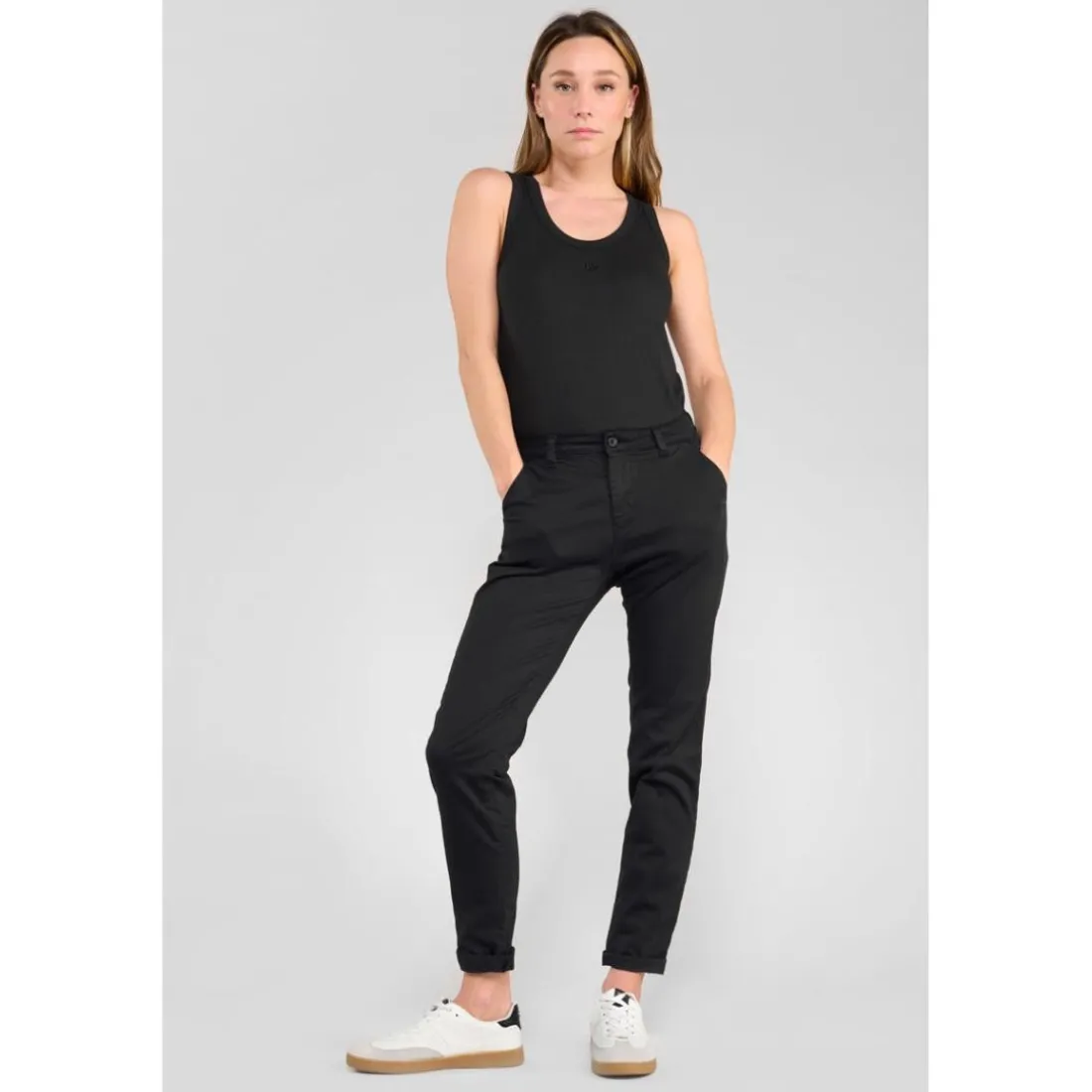 Pantalon chino DYLI 6 noir June en coton
