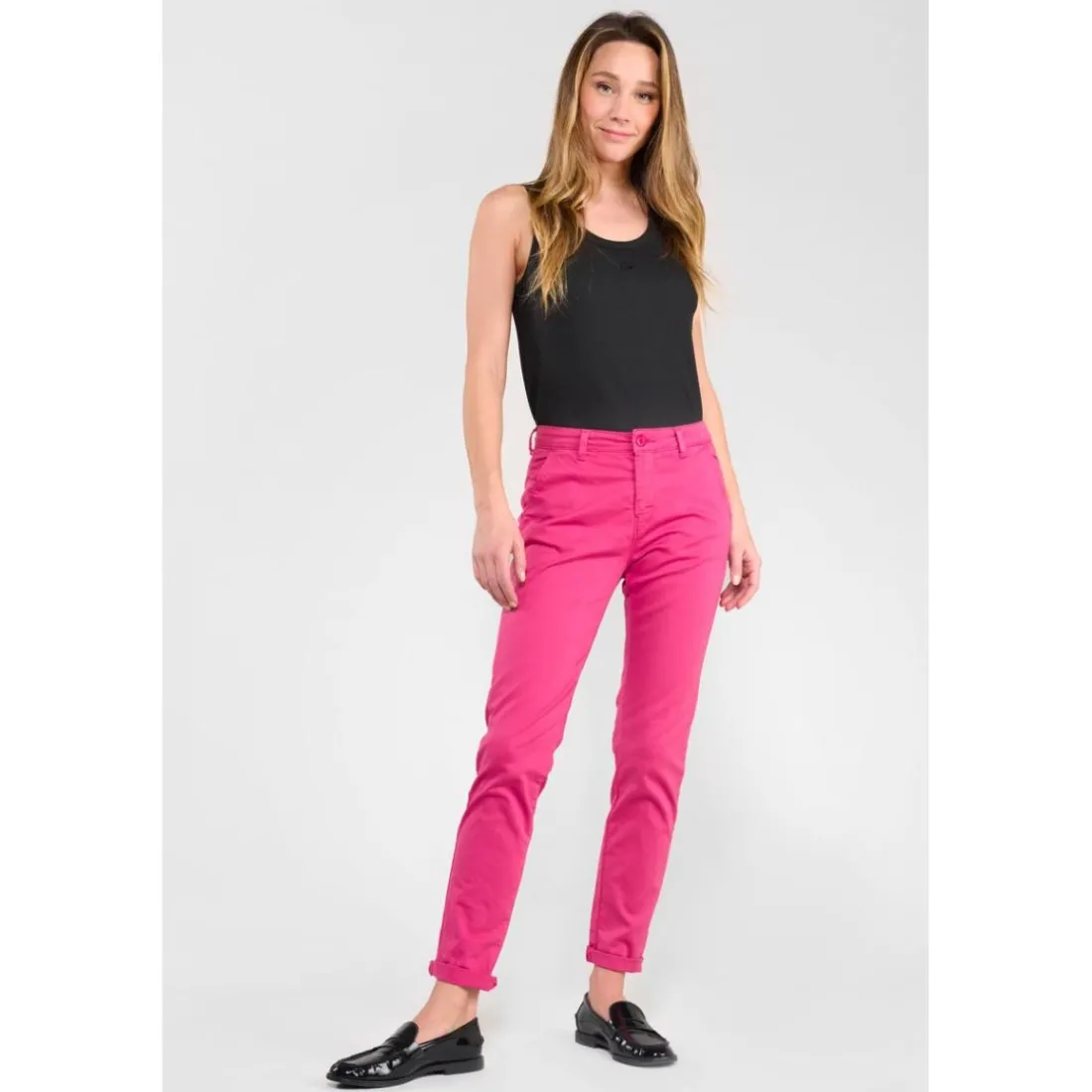 Pantalon chino DYLI 6 rose Jade en coton