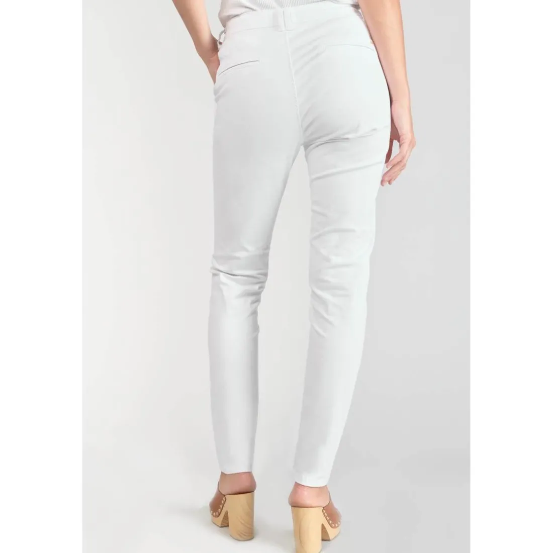 Pantalon chino Dyli3 blanc en coton