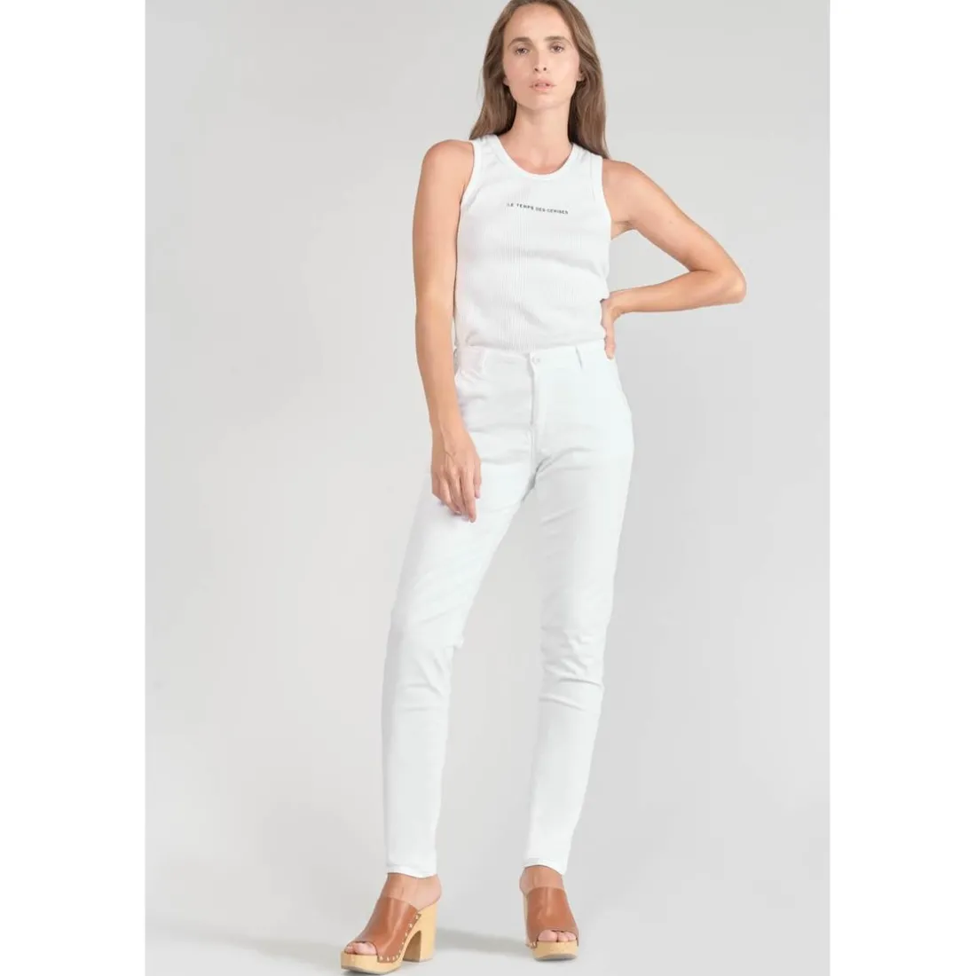 Pantalon chino Dyli3 blanc en coton
